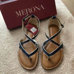 Blue & gold sandals